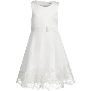 Taufkleid HAPPY GIRLS, Mädchen, Gr. 140, N-Gr, beige (ecru), Web, Obermaterial: 100% Polyester, festlich, ca. Mitte Wade, Rundhals, Kleider, mit besticktem Tüll mit Pailletten