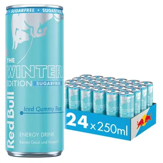 Red Bull Energy Drink, Iced Gummy Bear, Winter Edition (Sugarfree),24x250ml, Dosen Getränke 24er Palette, OHNE PFAND