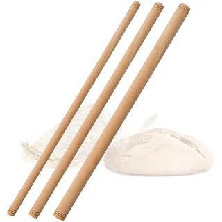 spar-home Türkisches Nudelholz - Traditionelle Teigroller aus Buchenholz Handgemachte Teigrolle aus Holz Oklava (3er_80cm)