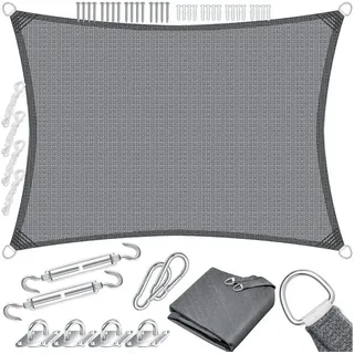 Kesser KESSER® Sonnensegel Sonnenschutz Windschutz HDPE Gewebe wasserabweisend & windabweisend 5-Fach quer vernäht robust & stabil Schattenspender Rechteck