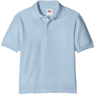 Fruit of the loom Jungen 65/35 Polo Kids Poloshirt, Blau (Sky Blue 320), 164 (Herstellergröße: 14-15) - 164