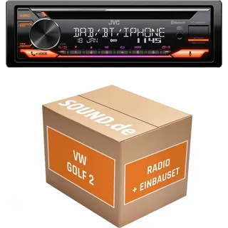 JUST SOUND best choice for caraudio Autoradio Einbaupaket JVC KD-DB922BT passend für VW Golf II | Bluetooth Telefonieren Audiostreaming