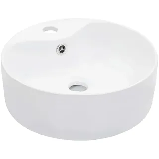 vidaXL Waschbecken mit Überlauf 36 x 13 cm Keramik Weiß