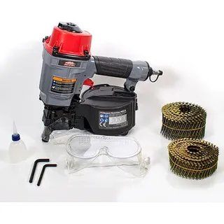 Druckluft Nagelpistole Starter-Set Inklusive Munition Schutzbrille&Öl Coilnagler