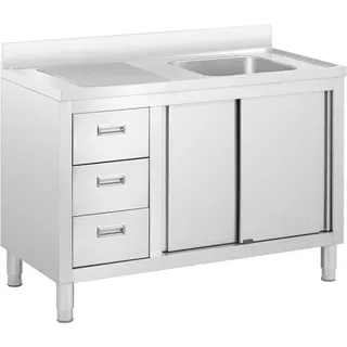 Royal Catering Spülenschrank - 1 Becken - Royal Catering - Edelstahl - 400 x 400 x 300 mm