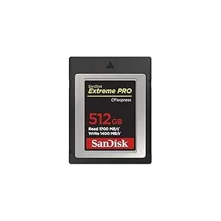 SanDisk Extreme PRO CFexpress Speicherkarte Typ B 512 GB (Lesegeschwindigkeiten bis 1700 MB/s, für RAW 4K-Video, XQD-Kompatibilität, RescuePro Deluxe Wiederherstellung Software)