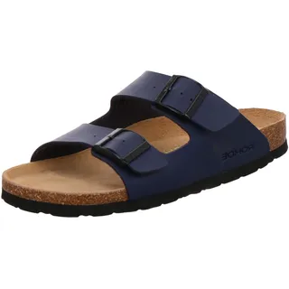ROHDE Pantolette ergonomisch Lederfußbett Zwei Riemen Schnalle Grado 5920, Größe:42 EU, Farbe:Blau