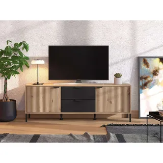 Home Affaire »Mayenne, TV-Lowboard, Breite 157 cm«, TV-Kommode, Türen mit Rillen-Optik, 2 Schubkästen
