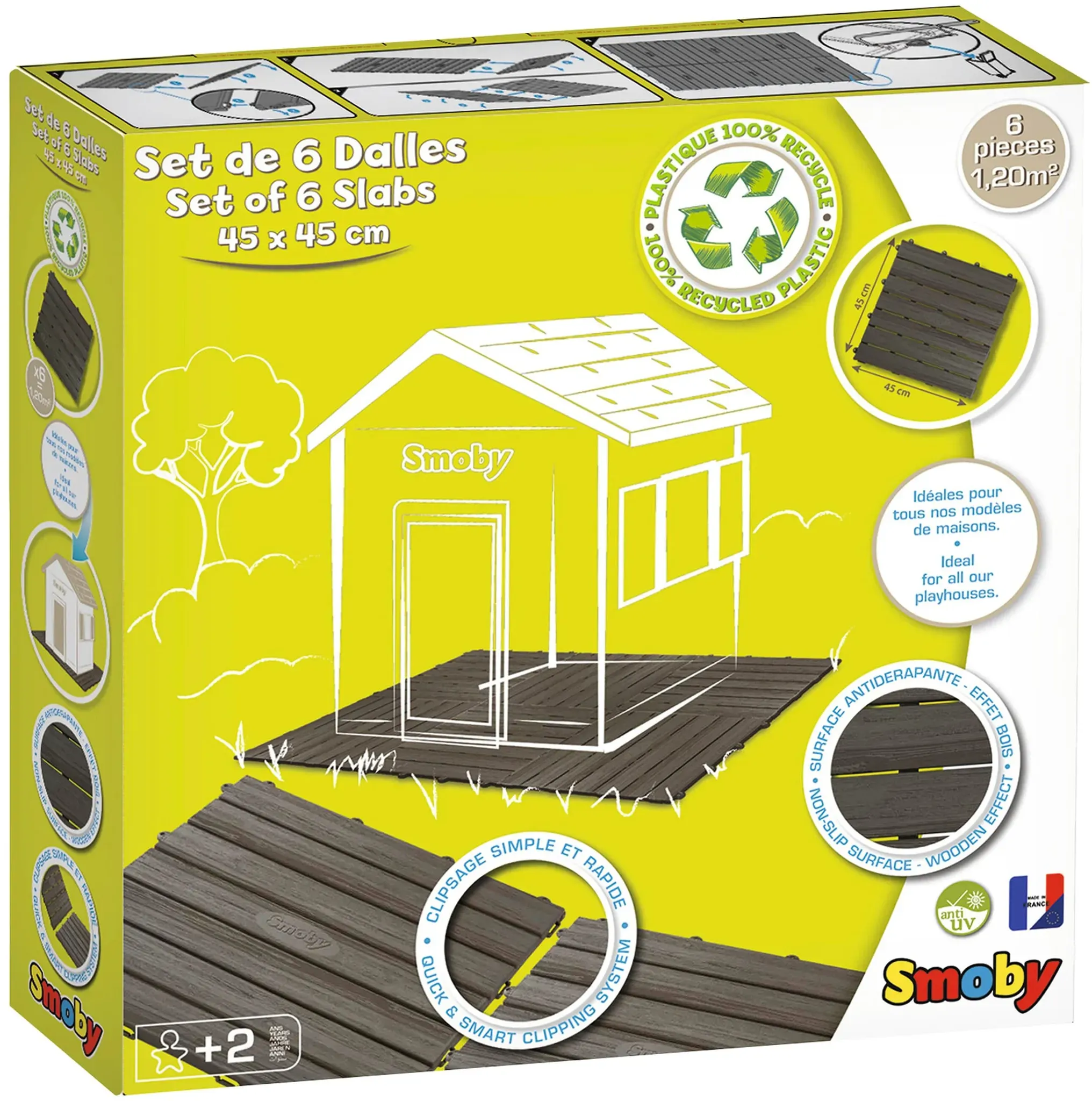 Smoby Spielhaus Zubehör Bodenplatten-Set, grau