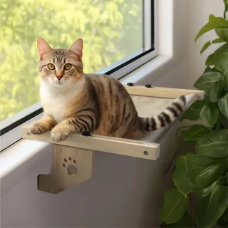 Navaris Katzen Hängematte für Fensterbank - Liegematte - Fensterplatz Katzenliege - Fensterbankliege für bis zu 18 kg - Katzenbett Montage ohne Werkzeug