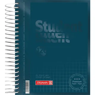 Brunnen Collegeblock »Premium Student Colour Code« A6, kariert, 120 Blatt, denim