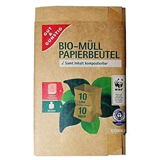 GUT & GÜNSTIG Bio-Papier Müllbeutel 10 Beutel/ 10l