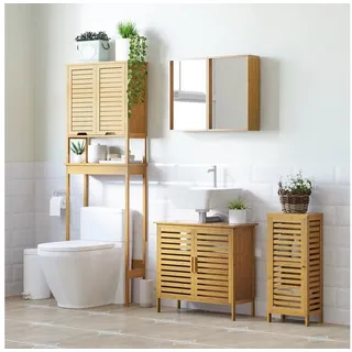 kleankin Badschrank Badezimmerschrank 30 x 70 x 19,9 cm Braun