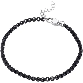 FIRETTI Fußkette FIRETTI "Schmuck Geschenk Edelstahl Fußschmuck Venezianerkette Color", grau (schwarz, edelstahlfarben), Fußketten, Damen, Edelstahl