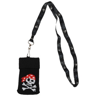 alles-meine.de GmbH Handytasche/Handysocke - Pirat - mit extra Anhänger Band und Karabiner - für Handy - Telefon - Kinder/Jungen - mit Schlüsselanhänger - Piraten Schatzinsel..