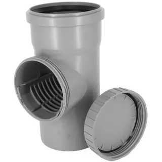 Fallrohrfilter DN 100 Ø 110 mm Grau Revisionsrohr mit Sieb Regenrohrfilter Dachrinnenfilter Reinigungsrohr Entwässerungssystem Fallrohr Dachrinnen Regenwasser Verbinder | Polypropylen