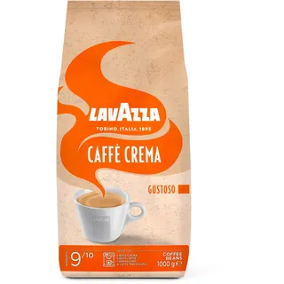 Lavazza, Caffè Crema Gustoso, Kaffeebohnen, für Espressomaschinen, mit Würzigem und Nussigen Aroma, für einen Kräftigen Geschmack, Arabica und Robusta, Intensität 9/10, Mittlere Röstung, 1 kg Packung