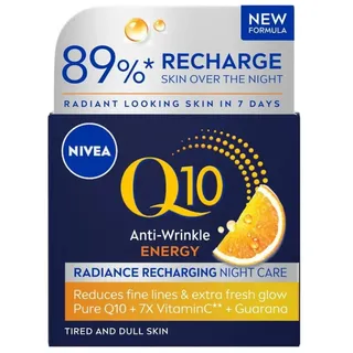 NIVEA Q10 Energy Recharging Face Night Cream (50 ml), Energizing Night Cream for Women Hydrating Night Face Cream Recharging Face Cream with Vitamin C Nachtpflege 50ml