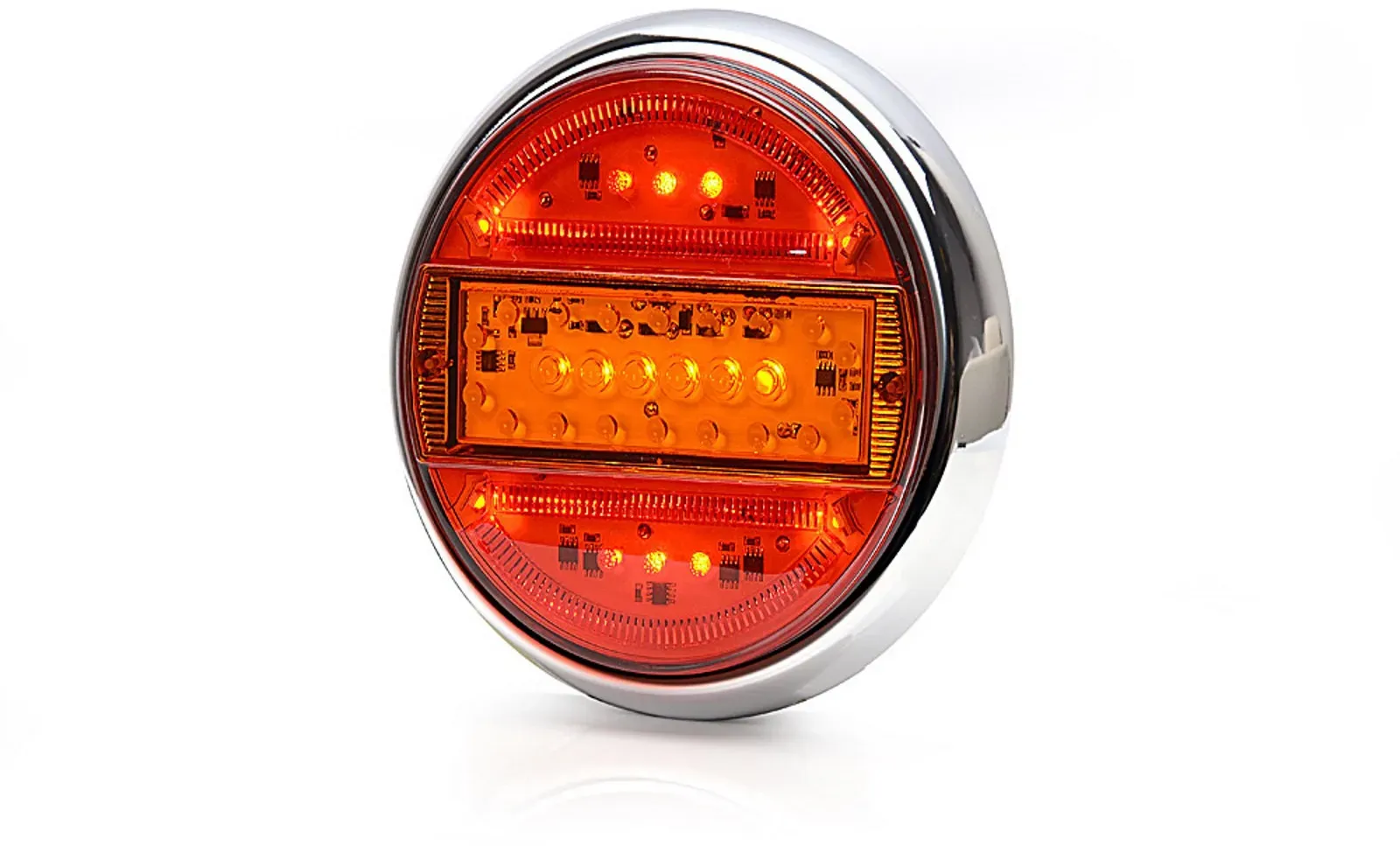 LED Heckleuchte RUND 12V 24V E20 Rückleuchte Ø140mm 27mm mit Rahmen für Anhänger