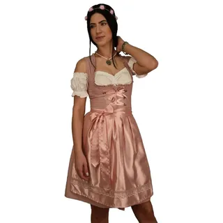 Golden Trachten Dirndl Set Trachtenkleid Rosa Weiß gepunktet Gr 34 bis 42 517GT (36) - 36