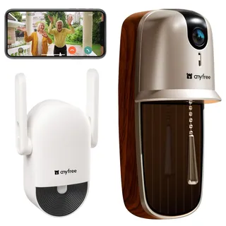 WLAN Türklingel mit Kamera,1080P HDR Video Türklingel Kabellos mit Chime,2,4/5GHz WLAN,Batterie-und solarbetrieben,PIR Personenerkennung, Nachtsicht,2-Wege-Audio,180-Tage Akku Funkklingel mit Kamera