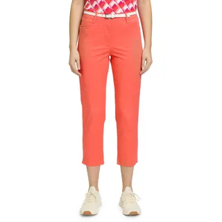 Stoffhose BETTY BARCLAY "Betty Barclay Sommerhose mit Gürtel", Damen, Gr. 44, Normalgrößen, rot (hot coral), Obermaterial: 97% Baumwolle, 3% Elasthan., Basic, slim fit 3/4-Länge, Hosen, Mit Gürtel