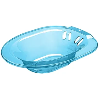 KiBcsLic Toiletten Sitzbad 2000 Ml mit Spülung, Hüftbecken, Bidet, Vermeidung des Hockens, Toilettenwanne, Abflusslöcher, Aufhängbarer Dampfsitz, Sitzbadewanne, Blau
