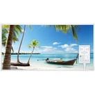 Heidenfeld Infrarotheizung HF-HP105, mit Bild, 16 Motive, 10 J. Garantie, Thermostat, Wandmontage (1000 Watt, Strand3)