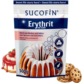 SUCOFIN Erythrit mit Inulin 500g kalorienfreie Zucker-Alternative, Backxucker