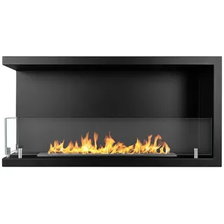 Divina Fire Eingebauter Eckkamin mit Bioethanol, Eck-Biokamin 90x45 SUTRI 90 SX