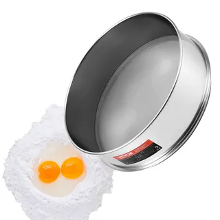 Vevor Mehlsieb mit feiner Masche, 40 Maschen Mehlsieb, 304 Edelstahl Feinmaschiges Sieb in Lebensmittelqualität, Durchmesser 12,6 Zoll Feinmaschiges Sieb zum Backen, 5 Maschengrößen für Mungobohnen, Reis, Mehl, Perlenpulver