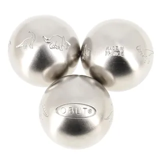 Obut - Junior Edelstahl Dino – Boccia-Kugeln – Silber metallisiert – Einheitsgröße