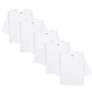 TupTam Baby Jungen Langarmshirt 5er Set, Farbe: weiß, Größe: 80 - 80