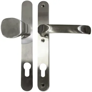 Alpertec Schmalrahmengarnitur Oval Drücker/Knopf Edelstahl silber