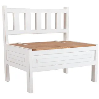 1a Direktimport Truhenbank 70cm Truhenbank - erweiterbar zur Eckbank - Pinie weiß - Landhausstil weiß
