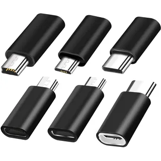YRIKE USB C Adapter (6 Stück), USB C auf Mini USB Adapter,Micro USB auf USB C Adapter,Kompatibel mit Laptops, LG, Mobiltelefon usw