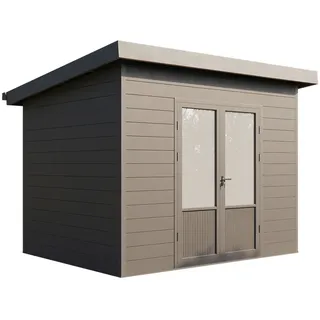 Wolff Finnhaus WPC Gerätehaus Terra 3024 Anthrazit/Hellgrau - 28 mm Ohne Fußboden