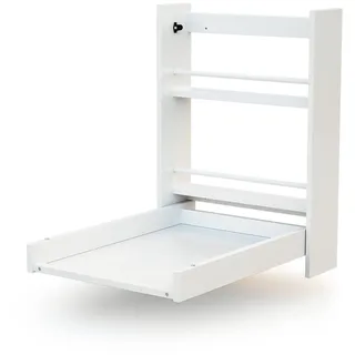 les tendances AT4 - ESSENTIEL Wandwickeltisch in Weiß, Maße ausgeklappt (L x B x H): 56 x 77,5 x 78 cm, Maße eingeklappt (L x B x H): 56 x 18 x 78 cm, 2 Ablagefächer, Einfach zu bedienen