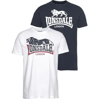 Lonsdale T-Shirt »LOSCOE«, 2 Stk. Doppelpack Lonsdale weiß, marine