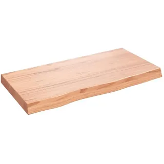 vidaXL Waschtischplatte Hellbraun 80x40x(2-6) cm Massivholz Behandelt
