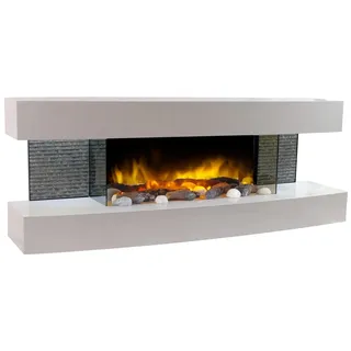 Chemin'Arte Elektrischer Wandkamin Lounge Weiß 120 cm mit LED-Flammeneffekt