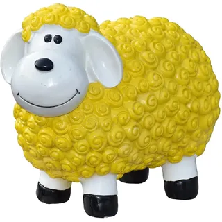 Geschenkestadl Gartenfigur Schaf wetterfest 23 cm hoch Tier Figur (Gelb)