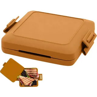 Mikrowellen Maker, Sandwichtoaster Klein, Kabellose Antihaft Toaster, Sandwich Maker Camping, Mit Verstellbarem Silikonband, Kein Strom, 17 X 14 Cm