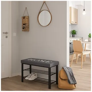 Hti-Living Schuhregal 81 x 46 x 32 cm grau / grau