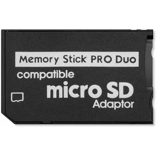 OcioDual Micro SD/TF 64GB auf Memory Stick PRO Duo MS Karte Adapter Schwarz Speicherkartenadapter Konverter für Sony PSP Slim