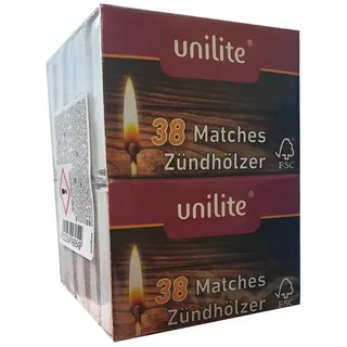 Unilite Zündhölzer/Streichhölzer im 10er Pack a 38st (1 x 380 Zündhölzer)