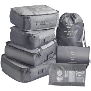 Luckxing 7-teiliges Kofferorganizer Set, Gepäck Organizer Reise Packing Cubes, Packtaschen Für Koffer, Packwürfel Für Kleidung, Travel Organizer Kleidertaschen Und Wäschebeutel