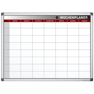 Bi-Office Wochenplaner mit Aluminiumrahmen, Trocken Abwischbar Wochenkalender