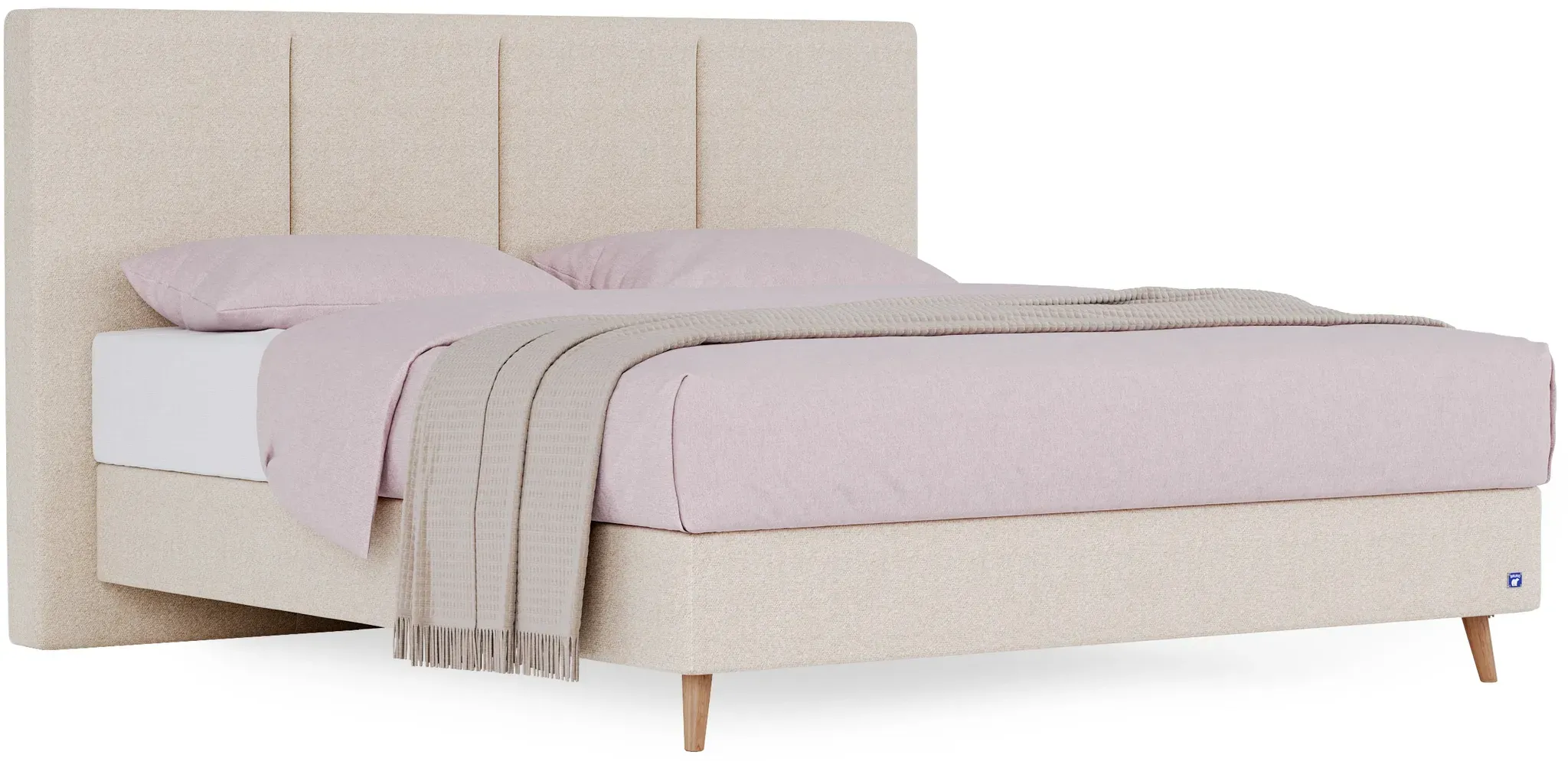 BRUNO Boxspringbett Prestige 140x200cm in Ecru Creme | 6 Farben & 4 Kopfteile wählbar | Luxus 27 cm Pulse-Latex-Matratze | Made in Germany