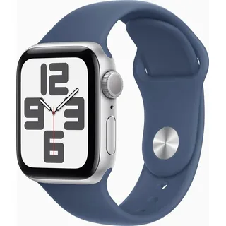 2024 GPS 44 mm Aluminiumgehäuse Silber, Sportarmband Denim M/L